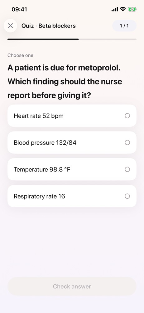 Quiz question about metoprolol